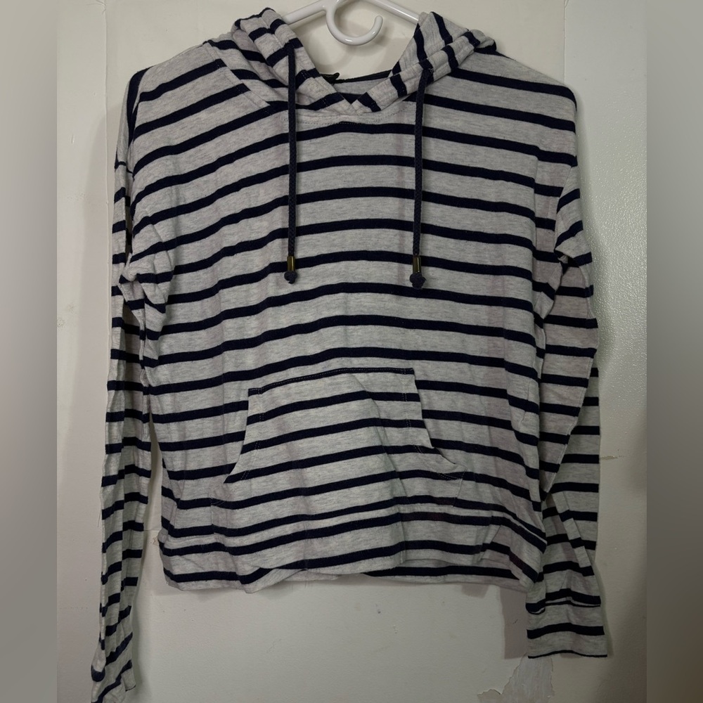 Forever 21 Striped Hoodie with Pocket